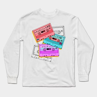 Casette tapes (for light background) Long Sleeve T-Shirt